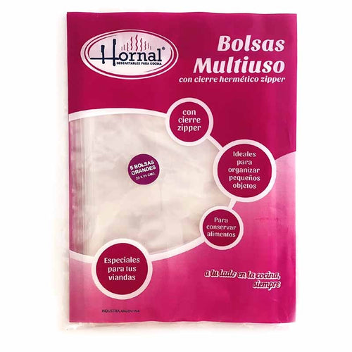 Bolsa multiuso zipper Hornal 25x35 cm x5