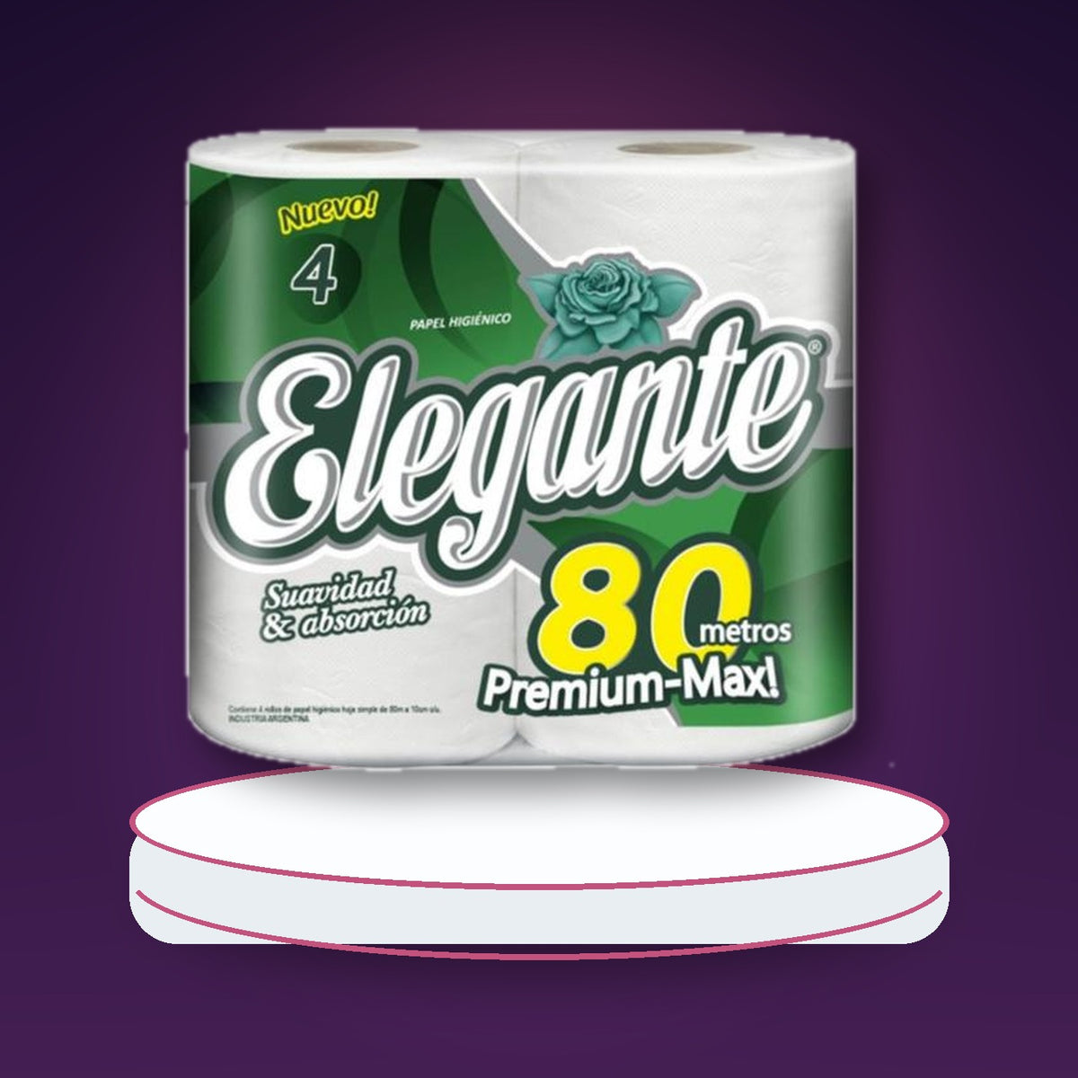 PAPEL ELEGANTE PREMIUM 4X80MT / ELEGANTE